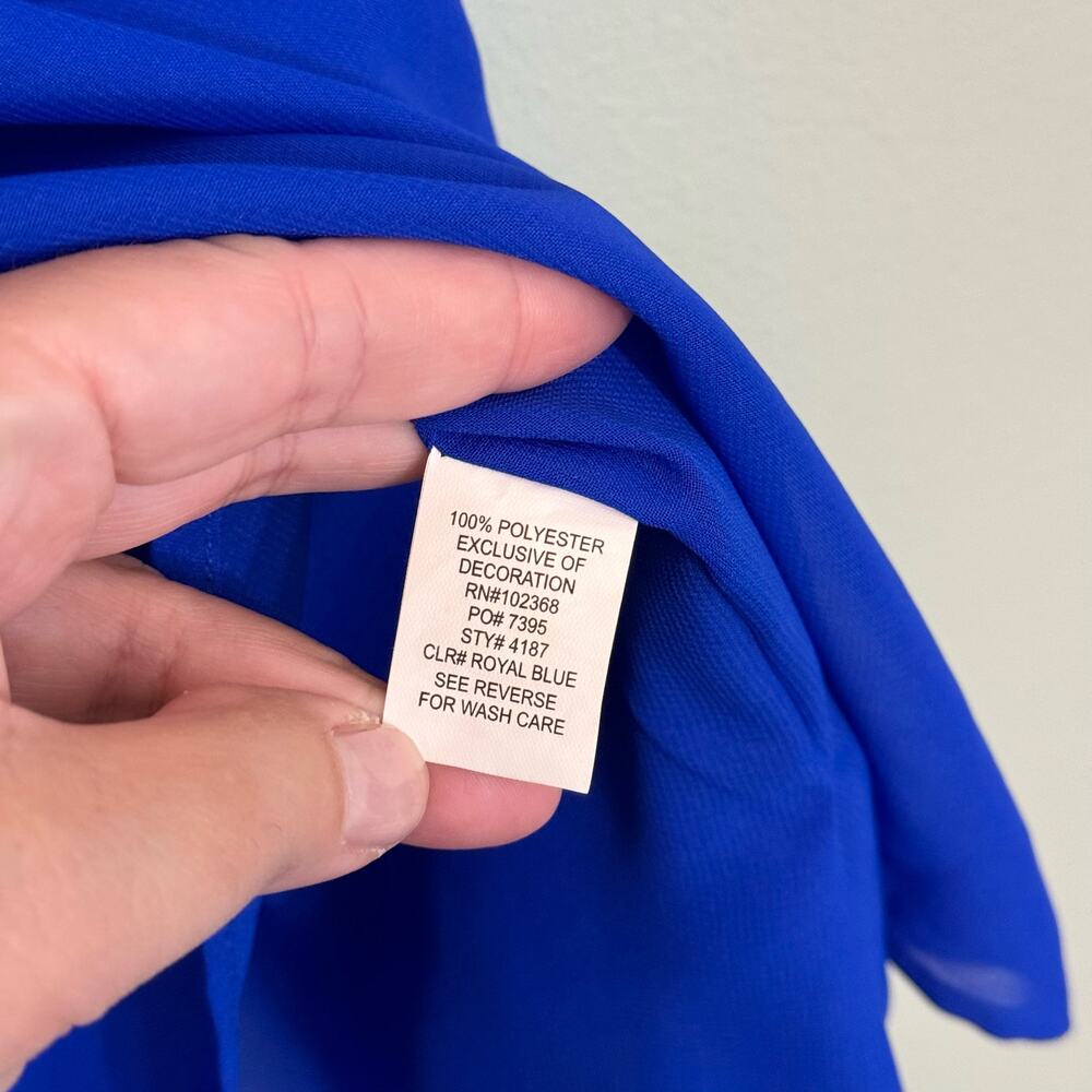 Club Z Collection Swimwear Cover Up Kaftan Dress XL Royal Blue Embellished NWT - Picture 7 of 8